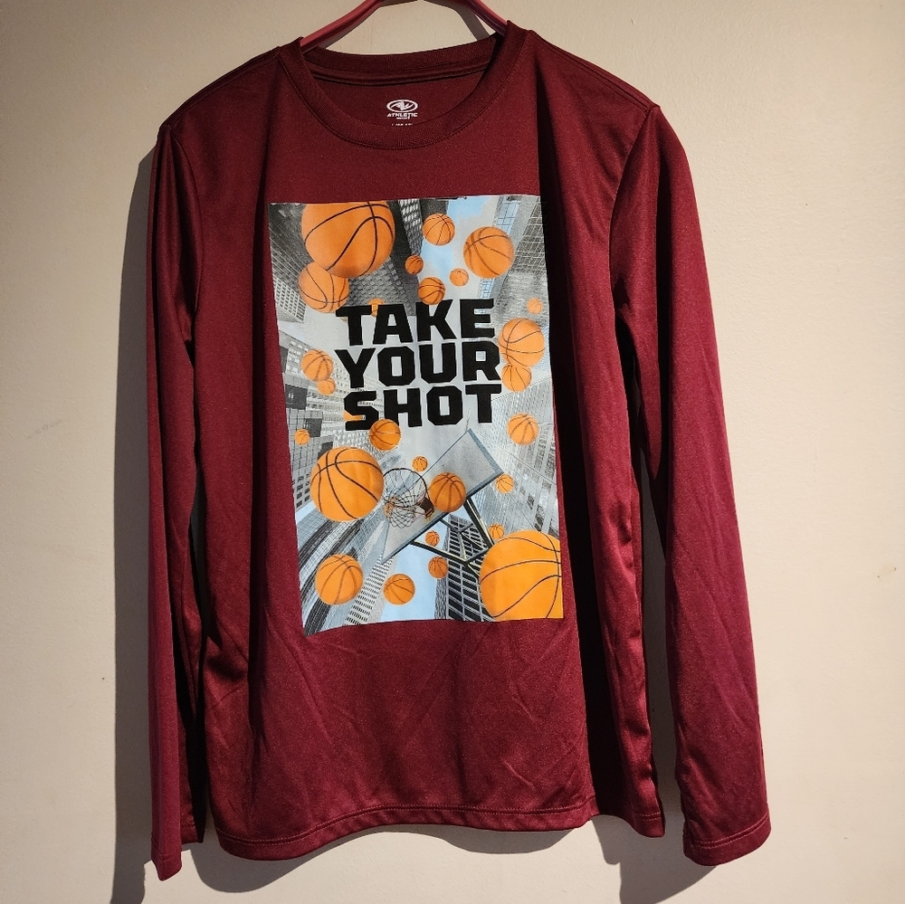 Athletic Works Boys Long Sleeve Graphic Basketball Shirt - Picture 2 of 7